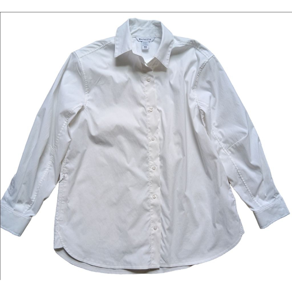 Women's Athleta White Oversized Poplin Top Size XXS